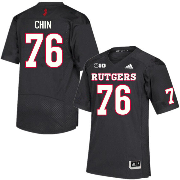 Men #76 Dantae Chin Rutgers Scarlet Knights College Football Jerseys Sale-Black